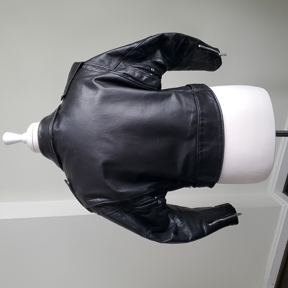 Vintage Schott Perfecto Womens 108W '90s Black Leather Motorcycle Jacket Sz 12 - Picture 4 of 16